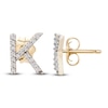 Thumbnail Image 2 of Diamond Letter K Earrings 1/10 ct tw Round 14K Yellow Gold