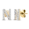 Thumbnail Image 2 of Diamond Letter N Earrings 1/10 ct tw Round 14K Yellow Gold