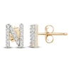 Thumbnail Image 3 of Diamond Letter N Earrings 1/10 ct tw Round 14K Yellow Gold