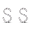 Thumbnail Image 1 of Diamond Letter S Earrings 1/10 ct tw Round 14K Yellow Gold