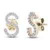 Thumbnail Image 2 of Diamond Letter S Earrings 1/10 ct tw Round 14K Yellow Gold