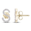 Thumbnail Image 3 of Diamond Letter S Earrings 1/10 ct tw Round 14K Yellow Gold