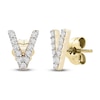 Thumbnail Image 1 of Diamond Letter V Earrings 1/10 ct tw Round 14K Yellow Gold