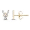 Thumbnail Image 2 of Diamond Letter V Earrings 1/10 ct tw Round 14K Yellow Gold