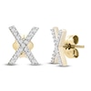 Thumbnail Image 2 of Diamond Letter X Earrings 1/10 ct tw Round 14K Yellow Gold