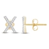 Thumbnail Image 3 of Diamond Letter X Earrings 1/10 ct tw Round 14K Yellow Gold