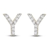 Thumbnail Image 0 of Diamond Letter Y Earrings 1/10 ct tw Round 14K Yellow Gold