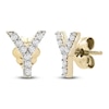 Thumbnail Image 1 of Diamond Letter Y Earrings 1/10 ct tw Round 14K Yellow Gold