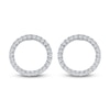 Thumbnail Image 1 of Diamond Circle Stud Earrings 1/6 ct tw Round 14K White Gold