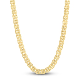Solid Byzantine Chain Necklace 14K Yellow Gold 20&quot; 7.2mm