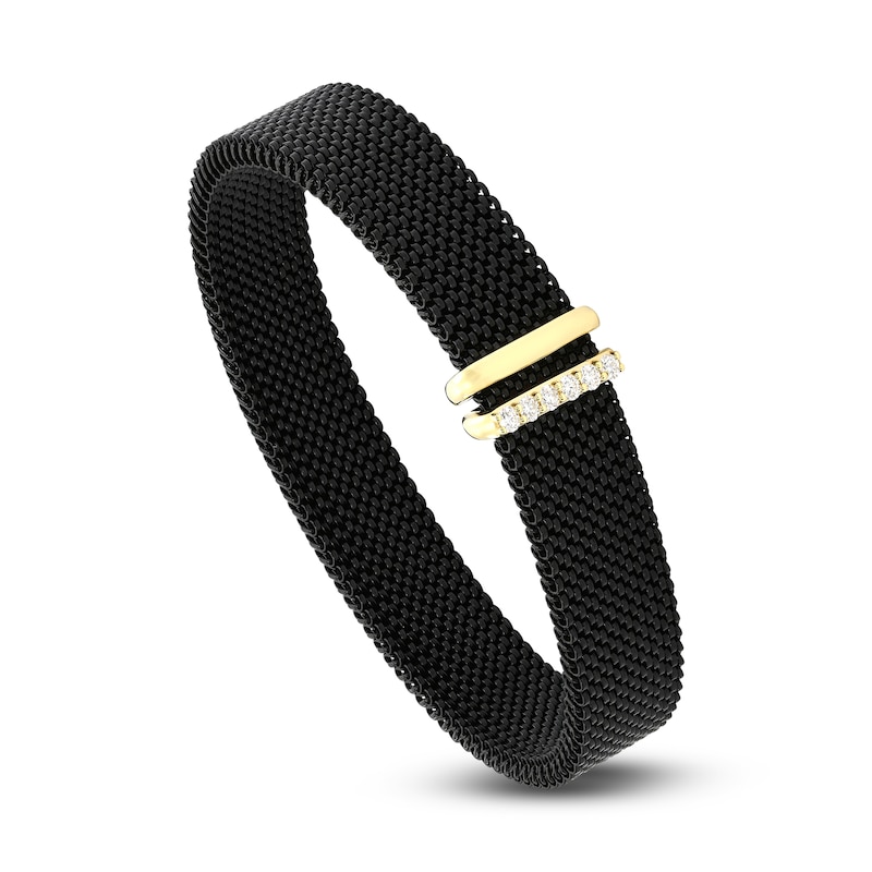 White House Black Market Stretch Bracelet round links -barrel charms =gold  color