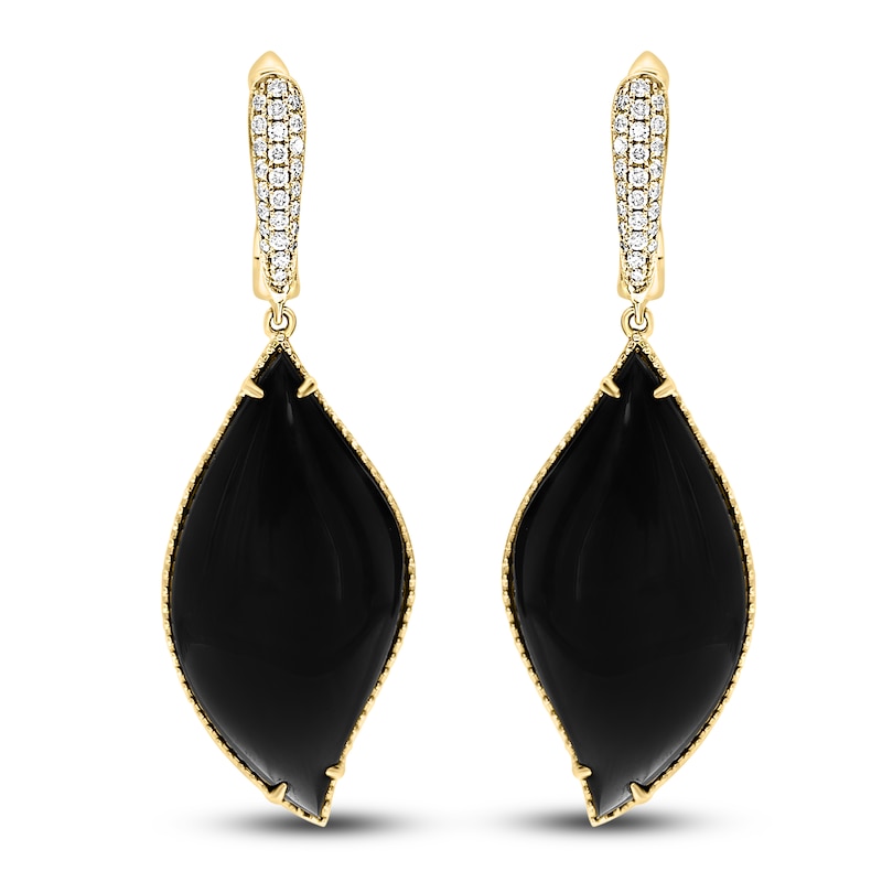 Main Image 1 of LALI Jewels Natural Onyx & Diamond Earrings 1/3 ct tw 14K Yellow Gold