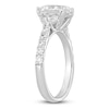 Thumbnail Image 2 of Lab-Created Diamond Oval & Half Moon-Cut Three-Stone Engagement Ring 3 ct tw 14K White Gold