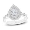 Thumbnail Image 0 of Brilliant Moments Pear-Shaped Scalloped Halo Engagement Ring 1 ct tw 14K White Gold
