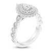 Thumbnail Image 1 of Brilliant Moments Pear-Shaped Scalloped Halo Engagement Ring 1 ct tw 14K White Gold