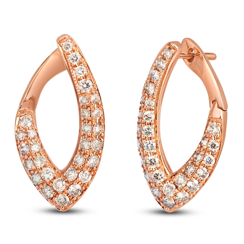 Le Vian Diamond Teardrop Twist Hoop Earrings 1 ct tw 14K Strawberry Gold