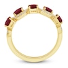 Thumbnail Image 2 of Oval-Cut Natural Ruby & Diamond Five-Stone Ring 1/8 ct tw 14K Yellow Gold