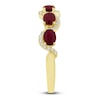 Thumbnail Image 3 of Oval-Cut Natural Ruby & Diamond Five-Stone Ring 1/8 ct tw 14K Yellow Gold