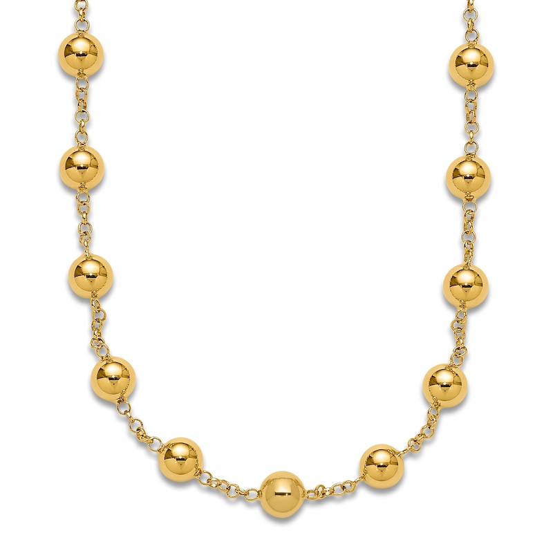 Main Image 1 of Blue Nile X Jared Bead Station Necklace 14K Yellow Gold 18&quot;