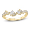 Thumbnail Image 0 of Certified Pear & Round-Cut Diamond Scatter Contour Anniversary Ring 3/8 ct tw 14K Yellow Gold