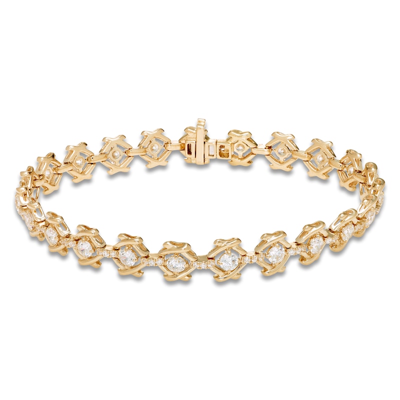 Main Image 1 of Unspoken Diamond Bracelet 3 ct tw 14K Yellow Gold 7&quot;