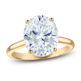 Oval-Cut Lab-Created Diamond Solitaire Plus Engagement Ring 3 ct tw 18K Yellow Gold (VS2/F)