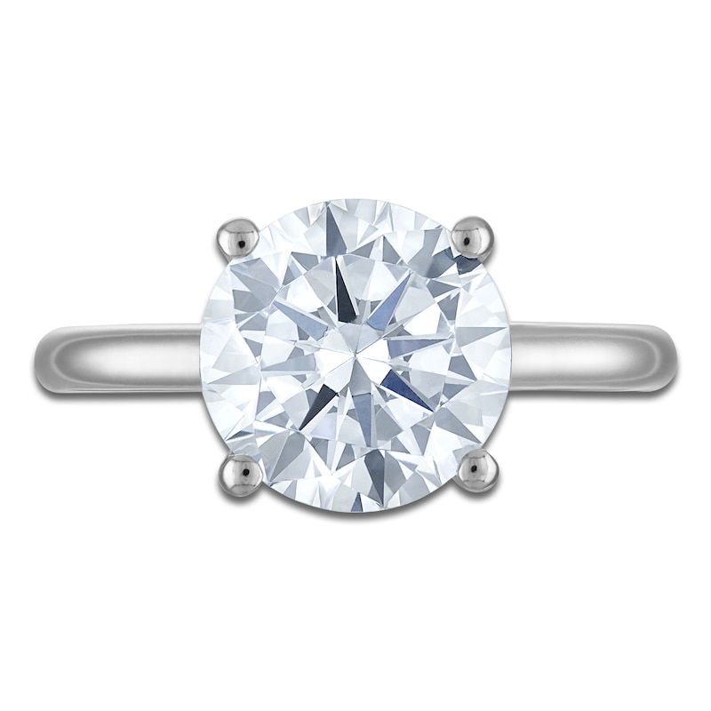 Main Image 3 of Round-Cut Lab-Created Diamond Solitaire Plus Engagement Ring 3-1/2 ct tw Platinum (VS2/F)