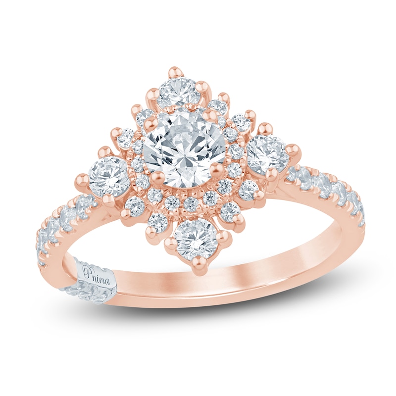 Main Image 1 of Pnina Tornai Round-Cut Diamond Halo Engagement Ring 1-1/8 ct tw 14K Rose Gold