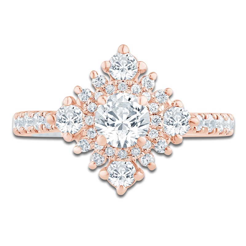 Main Image 3 of Pnina Tornai Round-Cut Diamond Halo Engagement Ring 1-1/8 ct tw 14K Rose Gold