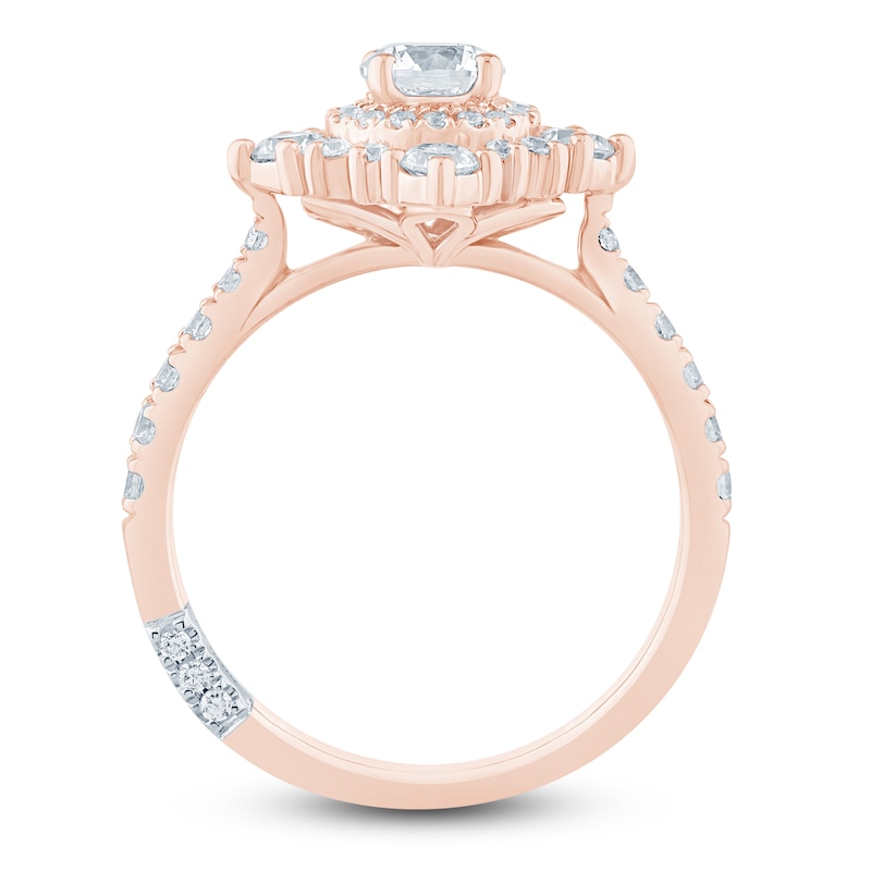 Main Image 4 of Pnina Tornai Round-Cut Diamond Halo Engagement Ring 1-1/8 ct tw 14K Rose Gold