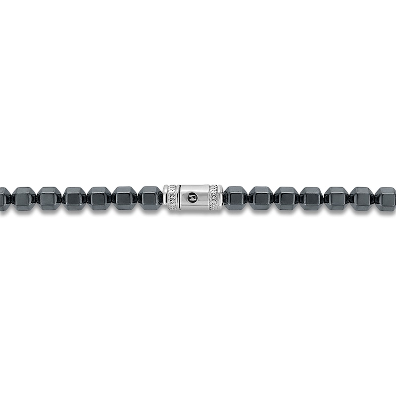 Main Image 3 of 1933 by Esquire Men's Natural Hematite Bead Necklace Sterling Silver 22&quot;