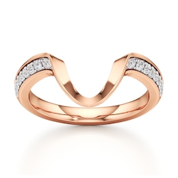 J'Lure Lab-Created Diamond Contour Wedding Band 1/5 ct tw 18K Rose Gold