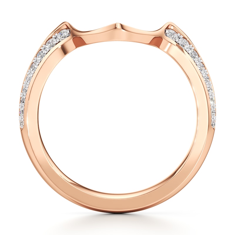 Main Image 2 of J'Lure Lab-Created Diamond Contour Wedding Band 1/5 ct tw 18K Rose Gold