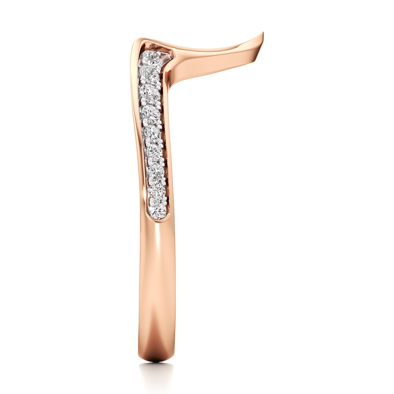 Main Image 3 of J'Lure Lab-Created Diamond Contour Wedding Band 1/5 ct tw 18K Rose Gold