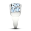 Thumbnail Image 3 of Natural Aquamarine & White Lab-Created Sapphire Ring Sterling Silver