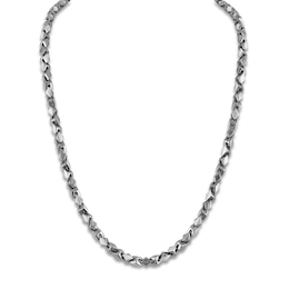 1933 by Esquire Men's Rhombus Curb Chain Necklace Oxidized Sterling Silver 22&quot;