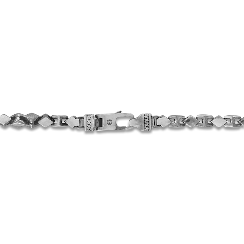 Main Image 2 of 1933 by Esquire Men's Rhombus Curb Chain Necklace Oxidized Sterling Silver 22&quot;