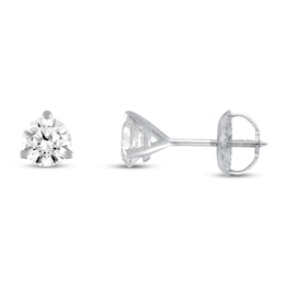 Certified Diamond Solitaire Earrings 1/2 ct tw Round 18K White Gold (SI2/I)