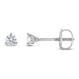 Certified Diamond Solitaire Earrings 1/4 ct tw Round 18K White Gold (SI2/I)