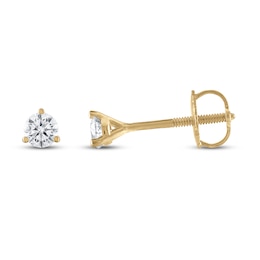 Diamond Solitaire Earrings 1/4 ct tw Round 18K Yellow Gold (SI2/I)