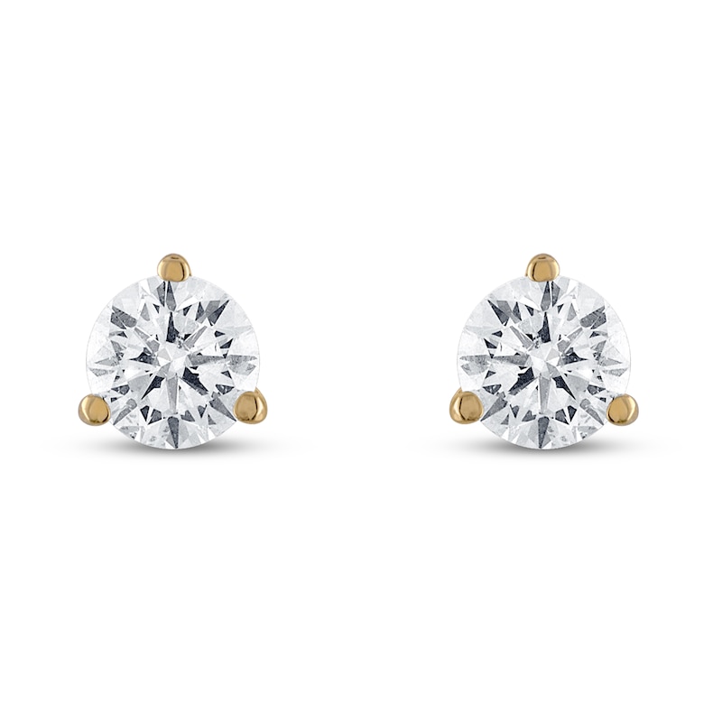 Main Image 2 of Diamond Solitaire Earrings 1/4 ct tw Round 18K Yellow Gold (SI2/I)