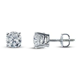 Diamond Solitaire Earrings 2 ct tw Round 14K White Gold (I1/I) | Jared