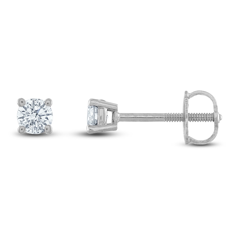 Main Image 1 of Certified Diamond Solitaire Earrings 1/3 ct tw Round 14K White Gold (I1/I)