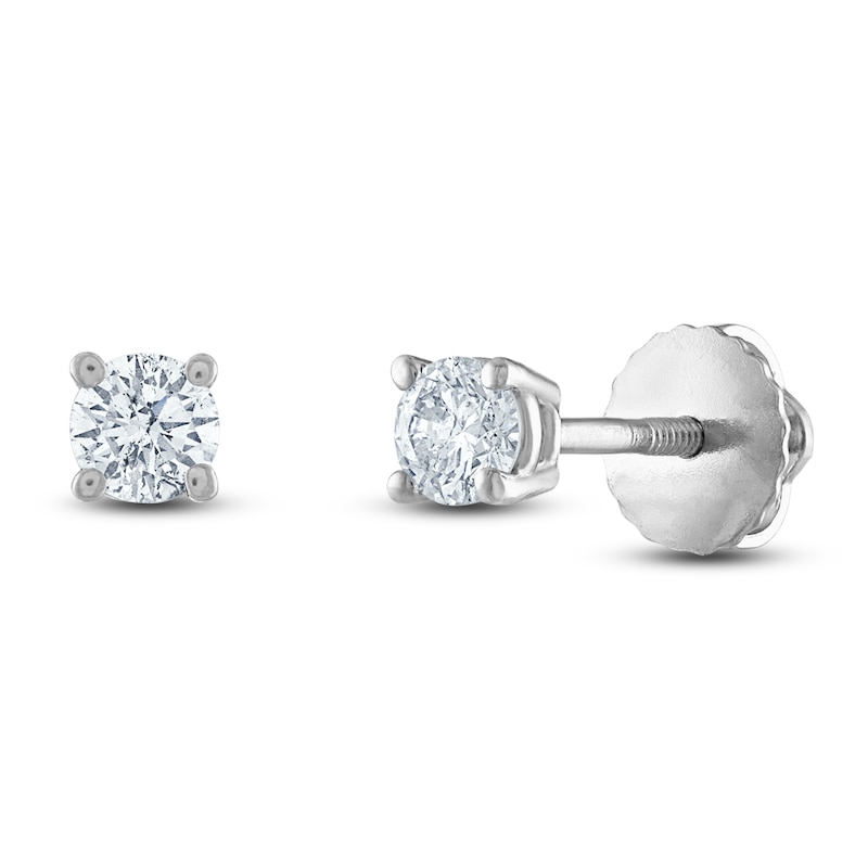 Main Image 2 of Certified Diamond Solitaire Earrings 1/3 ct tw Round 14K White Gold (I1/I)