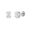 Thumbnail Image 2 of Certified Diamond Solitaire Earrings 1 ct tw Oval 18K White Gold (SI2/I)