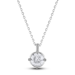 Diamond Spiral Pendant Necklace 1/8 ct tw Round 14K White Gold 18