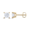 Thumbnail Image 1 of Certified Diamond Solitaire Stud Earrings 2 ct tw Princess 14K Yellow Gold (I1/I)