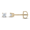 Thumbnail Image 1 of Certified Diamond Solitaire Stud Earrings 1/10 ct tw Round 14K Yellow Gold (I1/I)