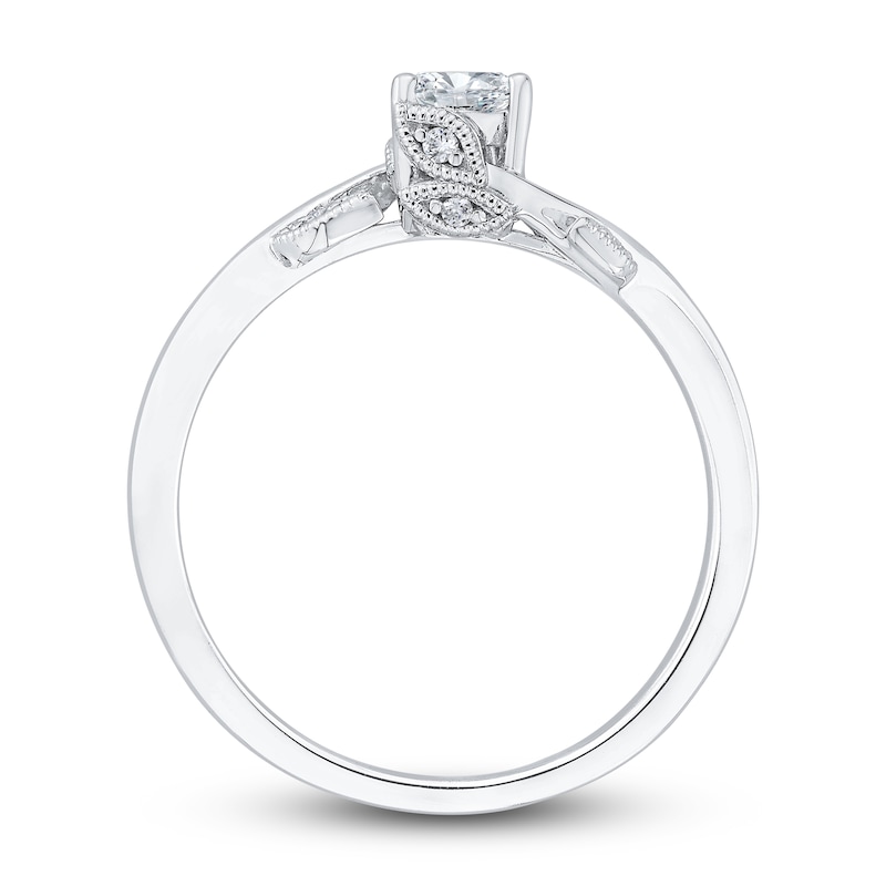 Diamond Engagement Ring 3/8 ct tw Pear-shaped/Round 14K White Gold