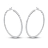 Thumbnail Image 1 of Diamond Hoop Earrings 3 ct tw Round 14K White Gold